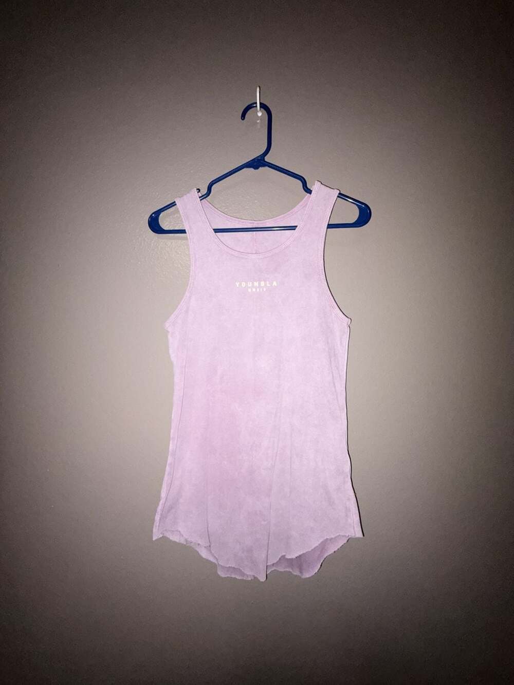 YoungLA 312 Rib Tank Top Wavy Collection Purple Wash Gym Wear